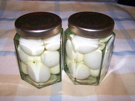 Pickled quail egg jars